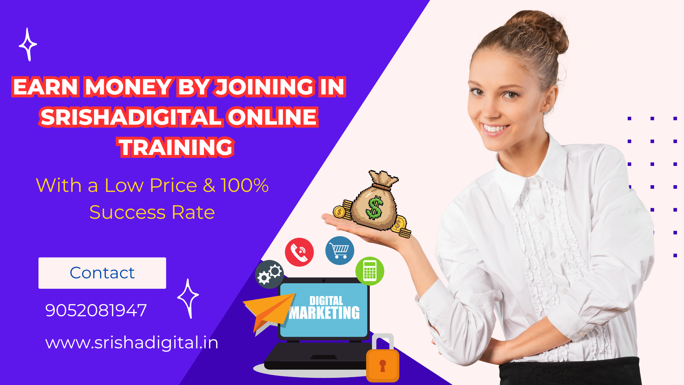 Earn Money By Joining In Srishadigital Online Training